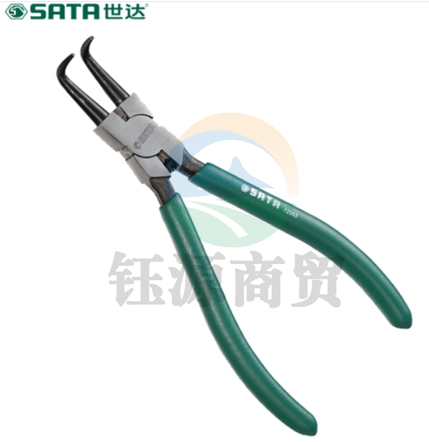 世达(SATA)穴用曲口卡簧钳7"货号 72005