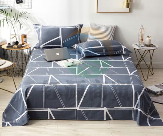 北极绒(Bejirog)全棉床单单件 纯棉双人席梦思保护套 蓝韵阁 230*250 1.5/1.8米床