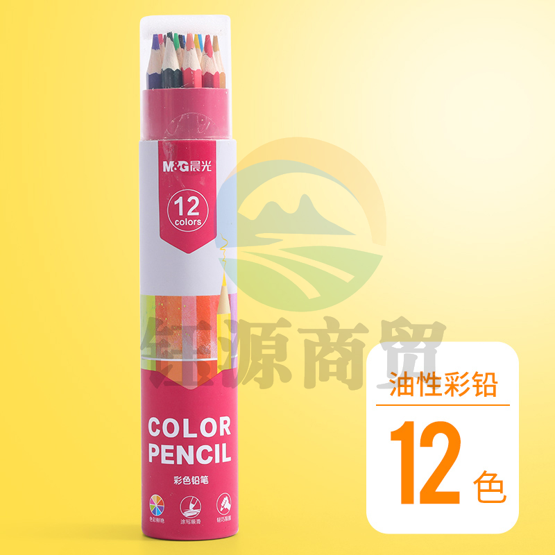 晨光彩铅绘画笔彩色铅笔油性PP筒装12色AWP36856(DS)