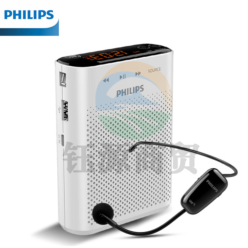 飞利浦(PHILIPS)SBM230 UHF无线小蜜蜂扩音器教师专用 插卡蓝牙音箱 导游腰挂麦克风喇叭教学讲课白色