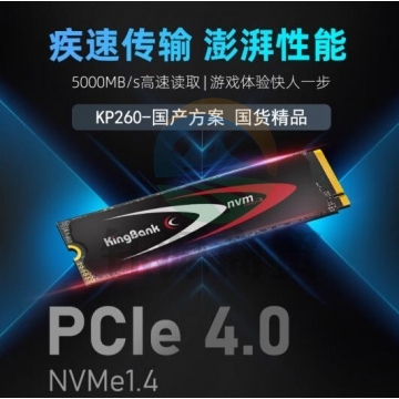 金百达(KINGBANK)512GB SSD固态硬盘 M.2接口(NVME PCIe 4.0x4) 读速5000MB/s KP260 长江存储晶圆 YGBE10241604324516