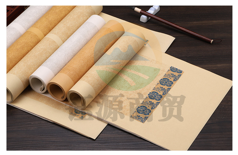 复古蜡染笺对联纸(酒红色)10张/包 宣纸七言文房小对联楹联半生半熟毛笔书法创作专用宣纸对联纸