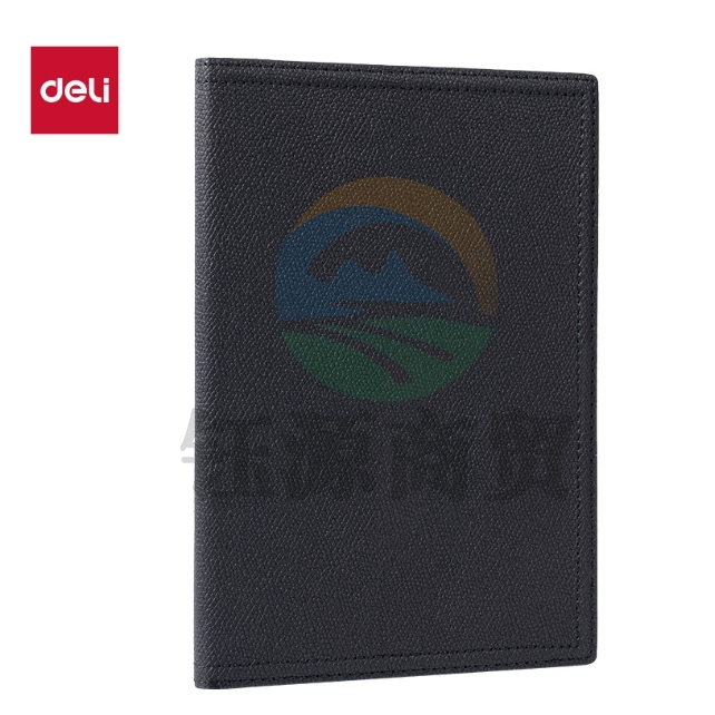 得力(deli)25K 80张商务皮面本记录本会议记事本205*141mm  BP155(黑色)
