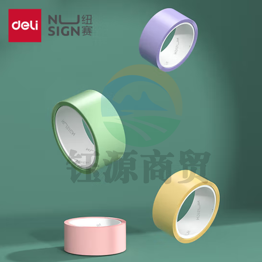 得力纽赛NS104便签纸胶带 便利贴纸 DIY手账胶带 18mm*6m 4卷/盒(盒)