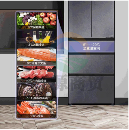 海尔冰箱425L法式五门风冷无霜一级双变频全空间保鲜零嵌入式冰箱BCD-425WLHMD14SGU1