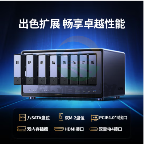 绿联(UGREEN) 私有云DXP8800 Pro八盘位NAS网络存储个人云硬盘家庭服务器 AI相册 双万兆网口 权限分级管理 空盘版