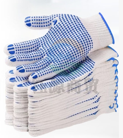 手套工作劳保手套防滑点胶耐磨线手套点塑加厚涂胶手套100双起售价格