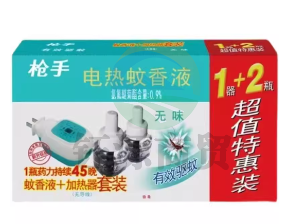 枪手电热蚊香液电热蚊香液套驱蚊液1+2